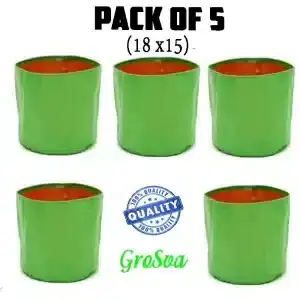 18×15 Green Gardening Grow Bags for Planting – 5pcs