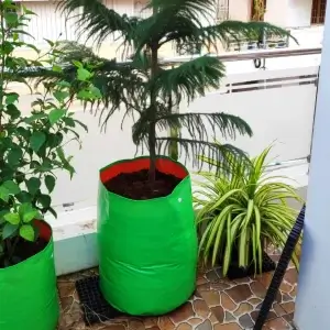 18×15 Green Gardening Grow Bags for Planting – 5pcs