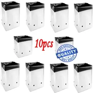 White LDPE Grow Bags 24x24x40cm -10pcs